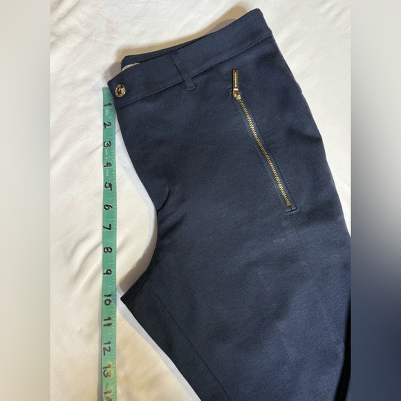 MICHAEL KORS Navy blue skinny with gold zipper accent pants size 10 - Picture 13 of 14